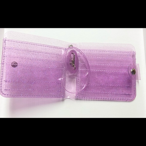 Transparent Purple Glitter Wallet - Picture 2 of 2